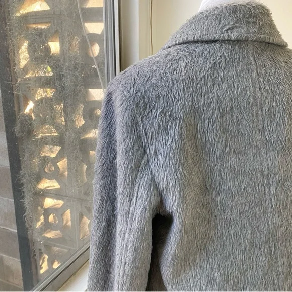 GUESS NWT Textured Wool Blend Double Breasted Coat Light Stone Heather Size S - Picture 9 of 16
